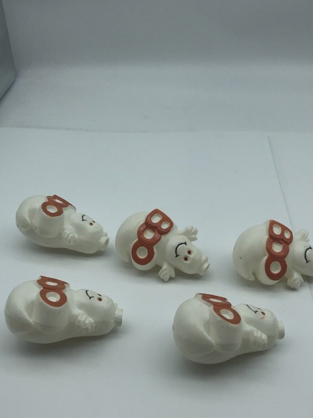 Vintage BOO Ghost blow mold light covers Halloween decor 5 piece no lights